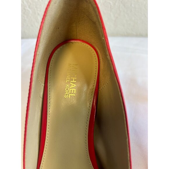 Michael Michael Kors Alina Flex Leather Pump Red Size 8.5 M Party Formal - Picture 13 of 13